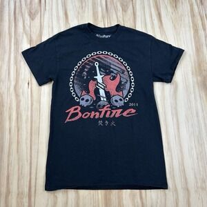 Bonfire 2011 Women's Dark Souls Sword Skull T Shirt Small Black Short Sleeve